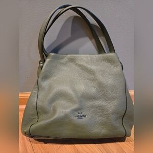 Coach Olive Green Leather Tote Bag